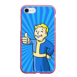 Чехол iPhone 7/8 матовый Fallout Blue, цвет: 3D-малиновый