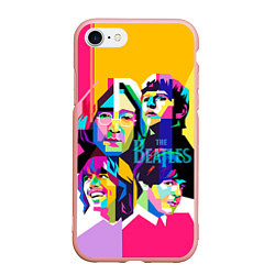 Чехол iPhone 7/8 матовый The Beatles: Poly-art, цвет: 3D-светло-розовый