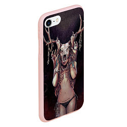 Чехол iPhone 7/8 матовый Хранительница леса, цвет: 3D-светло-розовый — фото 2