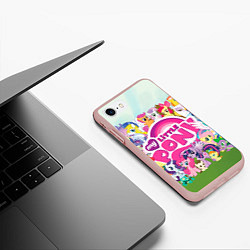 Чехол iPhone 7/8 матовый My Little Pony, цвет: 3D-светло-розовый — фото 2