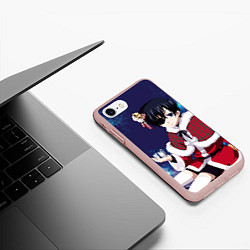 Чехол iPhone 7/8 матовый Аниме, цвет: 3D-светло-розовый — фото 2