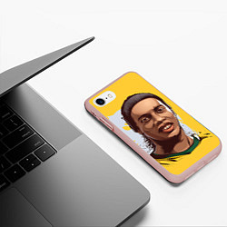 Чехол iPhone 7/8 матовый Ronaldinho Art, цвет: 3D-светло-розовый — фото 2