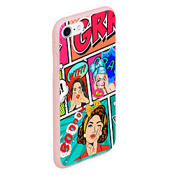 Чехол iPhone 7/8 матовый POP ART, цвет: 3D-светло-розовый — фото 2