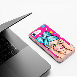 Чехол iPhone 7/8 матовый POP ART, цвет: 3D-светло-розовый — фото 2