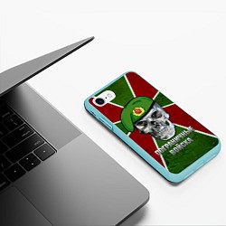Чехол iPhone 7/8 матовый Череп: Пограничные войска, цвет: 3D-мятный — фото 2