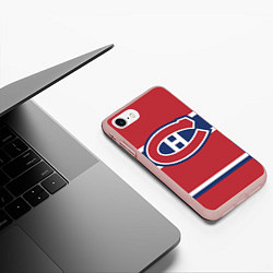 Чехол iPhone 7/8 матовый Montreal Canadiens, цвет: 3D-светло-розовый — фото 2