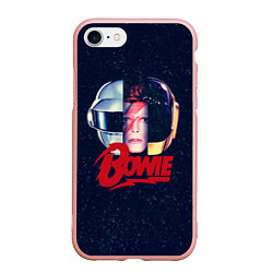 Чехол iPhone 7/8 матовый Bowie Space, цвет: 3D-светло-розовый