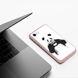 Чехол iPhone 7/8 матовый Panda Love, цвет: 3D-светло-розовый — фото 2