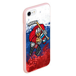 Чехол iPhone 7/8 матовый Русский хоккеист, цвет: 3D-светло-розовый — фото 2
