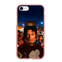 Чехол iPhone 7/8 матовый Michael Jackson: Pop King, цвет: 3D-светло-розовый