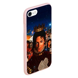 Чехол iPhone 7/8 матовый Michael Jackson: Pop King, цвет: 3D-светло-розовый — фото 2