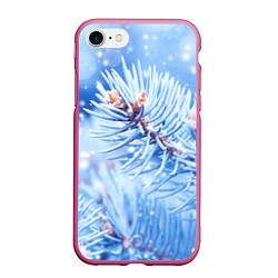 Чехол iPhone 7/8 матовый Снежные иголки, цвет: 3D-малиновый