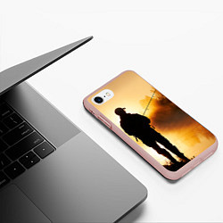 Чехол iPhone 7/8 матовый Вечерний рыбак, цвет: 3D-светло-розовый — фото 2