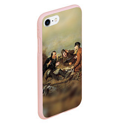 Чехол iPhone 7/8 матовый Русские охотники, цвет: 3D-светло-розовый — фото 2