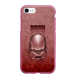 Чехол iPhone 7/8 матовый DOOM Skull, цвет: 3D-малиновый