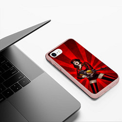 Чехол iPhone 7/8 матовый Red alert girl, цвет: 3D-светло-розовый — фото 2