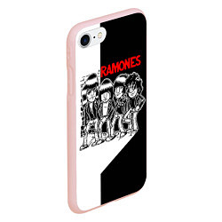 Чехол iPhone 7/8 матовый Ramones Boys, цвет: 3D-светло-розовый — фото 2