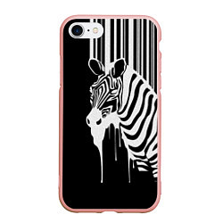 Чехол iPhone 7/8 матовый Жидкая зебра, цвет: 3D-светло-розовый