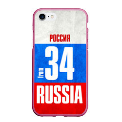 Чехол iPhone 7/8 матовый Russia: from 34, цвет: 3D-малиновый