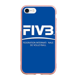 Чехол iPhone 7/8 матовый Волейбол FIVB, цвет: 3D-светло-розовый