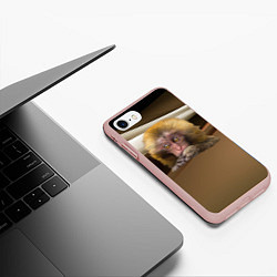 Чехол iPhone 7/8 матовый Мартышка, цвет: 3D-светло-розовый — фото 2