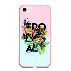Чехол iPhone 7/8 матовый Tropical Art, цвет: 3D-светло-розовый