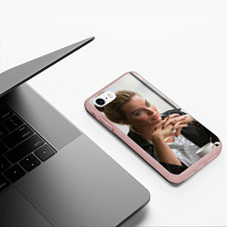 Чехол iPhone 7/8 матовый Робби Марго в кафе, цвет: 3D-светло-розовый — фото 2