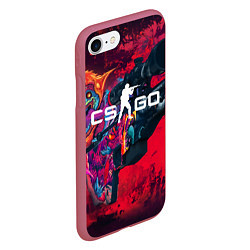 Чехол iPhone 7/8 матовый CS:GO Beast AWP, цвет: 3D-малиновый — фото 2