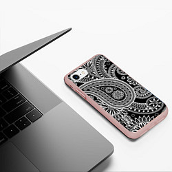 Чехол iPhone 7/8 матовый Paisley, цвет: 3D-светло-розовый — фото 2