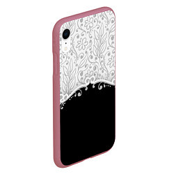 Чехол iPhone XR матовый Флористика, цвет: 3D-малиновый — фото 2