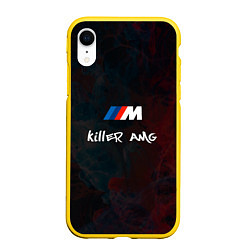 Чехол iPhone XR матовый BMW M AMG Killer, цвет: 3D-желтый