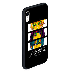 Чехол iPhone XR матовый Юкине, Ики и Ято - Noragami, цвет: 3D-черный — фото 2