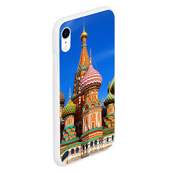 Чехол iPhone XR матовый Храм Василия Блаженного, цвет: 3D-белый — фото 2