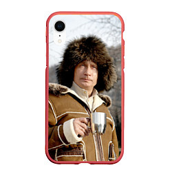 Чехол iPhone XR матовый Путин Владимир цвета 3D-красный — фото 1