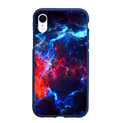 Чехол iPhone XR матовый Космос, цвет: 3D-тёмно-синий