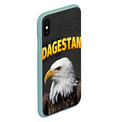 Чехол iPhone XS Max матовый Dagestan Eagle, цвет: 3D-мятный — фото 2