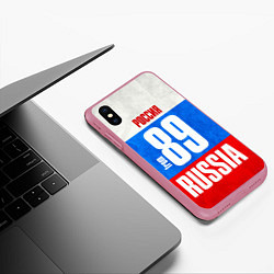 Чехол iPhone XS Max матовый Russia: from 89, цвет: 3D-малиновый — фото 2