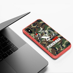 Чехол iPhone XS Max матовый Best fisherman, цвет: 3D-красный — фото 2