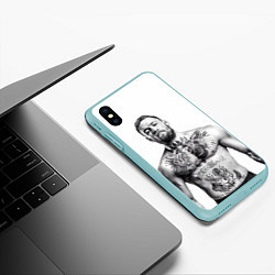 Чехол iPhone XS Max матовый Конор Макгрегор, цвет: 3D-мятный — фото 2