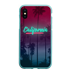 Чехол iPhone XS Max матовый California, цвет: 3D-мятный