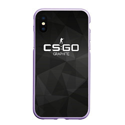 Чехол iPhone XS Max матовый CS:GO Graphite, цвет: 3D-светло-сиреневый