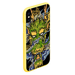 Чехол iPhone XS Max матовый Зеленый дракон, цвет: 3D-желтый — фото 2