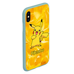 Чехол iPhone XS Max матовый Pikachu, цвет: 3D-мятный — фото 2