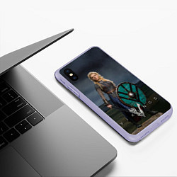 Чехол iPhone XS Max матовый Vikings: Ladgertha, цвет: 3D-светло-сиреневый — фото 2