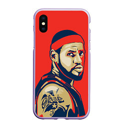 Чехол iPhone XS Max матовый LeBron James, цвет: 3D-светло-сиреневый