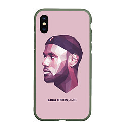 Чехол iPhone XS Max матовый LeBron James: Poly Violet, цвет: 3D-темно-зеленый