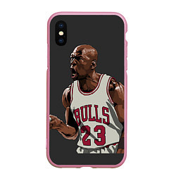 Чехол iPhone XS Max матовый Bulls 23: Jordan, цвет: 3D-розовый