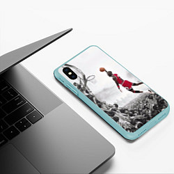 Чехол iPhone XS Max матовый Michael Jordan NBA, цвет: 3D-мятный — фото 2
