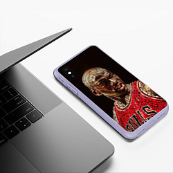 Чехол iPhone XS Max матовый Michael Jordan, цвет: 3D-светло-сиреневый — фото 2