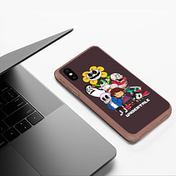 Чехол iPhone XS Max матовый Undertale 3, цвет: 3D-коричневый — фото 2